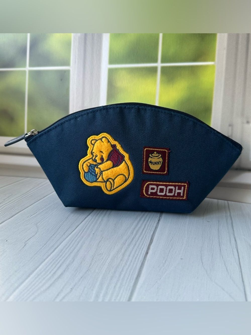 Vintage Winnie the Pooh Cosmetic Bag Disney Pouch Y2K Cute Blue Makeup Bag